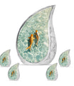 Gold Fish Theme Large Urn With 4 Keepsake Urn