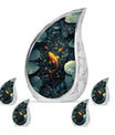 Gold Fish Theme Large Urn With 4 Keepsake Urn