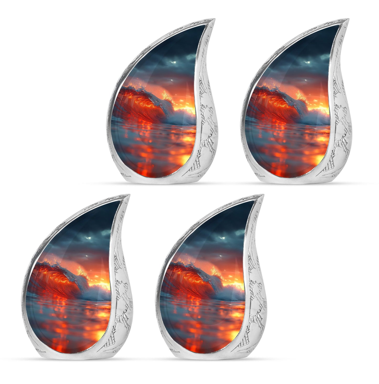 Ocean Waves Theme 3 Inch Keepsake Pack of 4