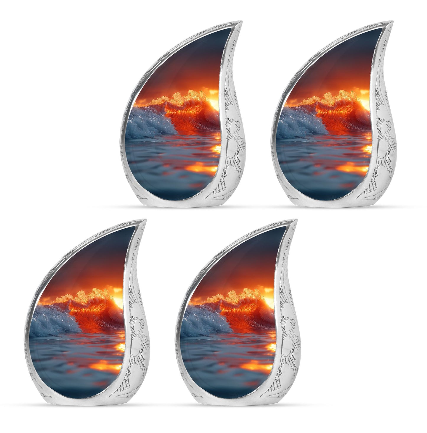 Ocean Waves Theme 3 Inch Keepsake Pack of 4