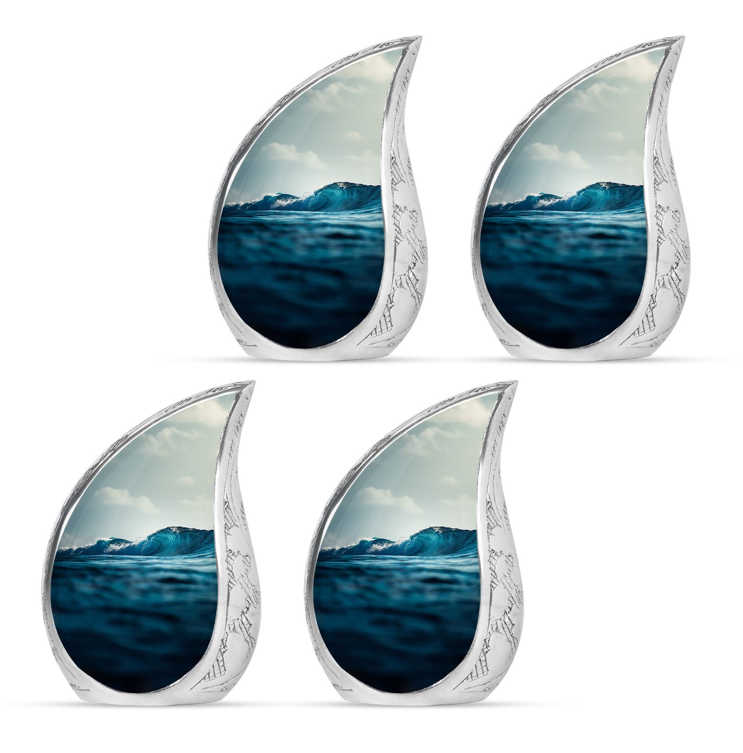 Ocean Waves Theme 3 Inch Keepsake Pack of 4
