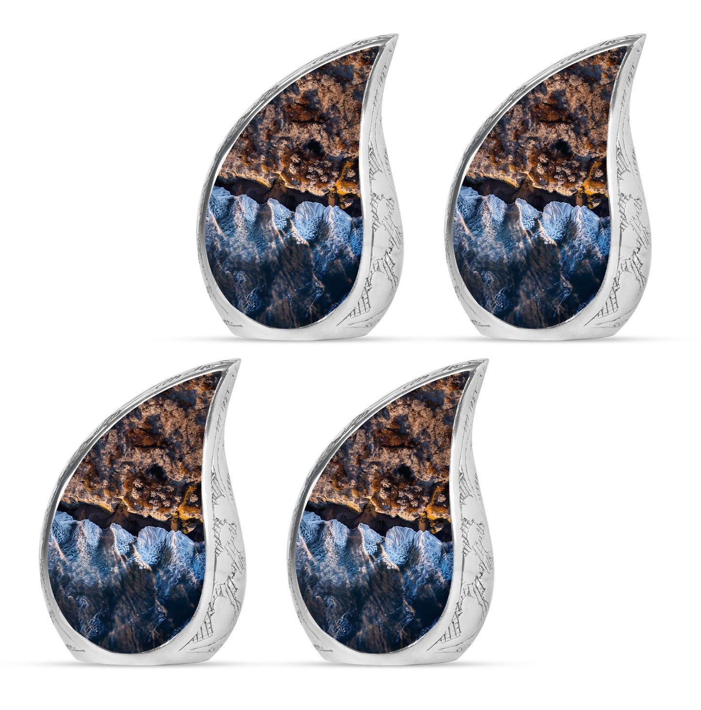 Ocean Waves Theme 3 Inch Keepsake Pack of 4