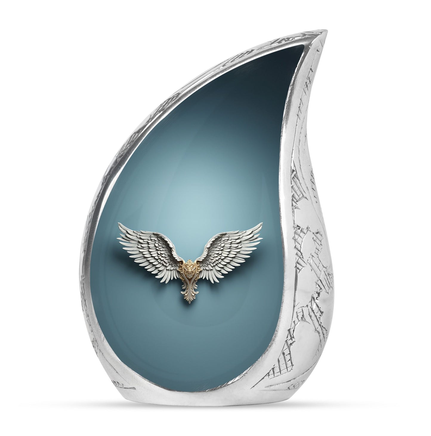 Wings Blue Theme Large Urn 10 Inch
