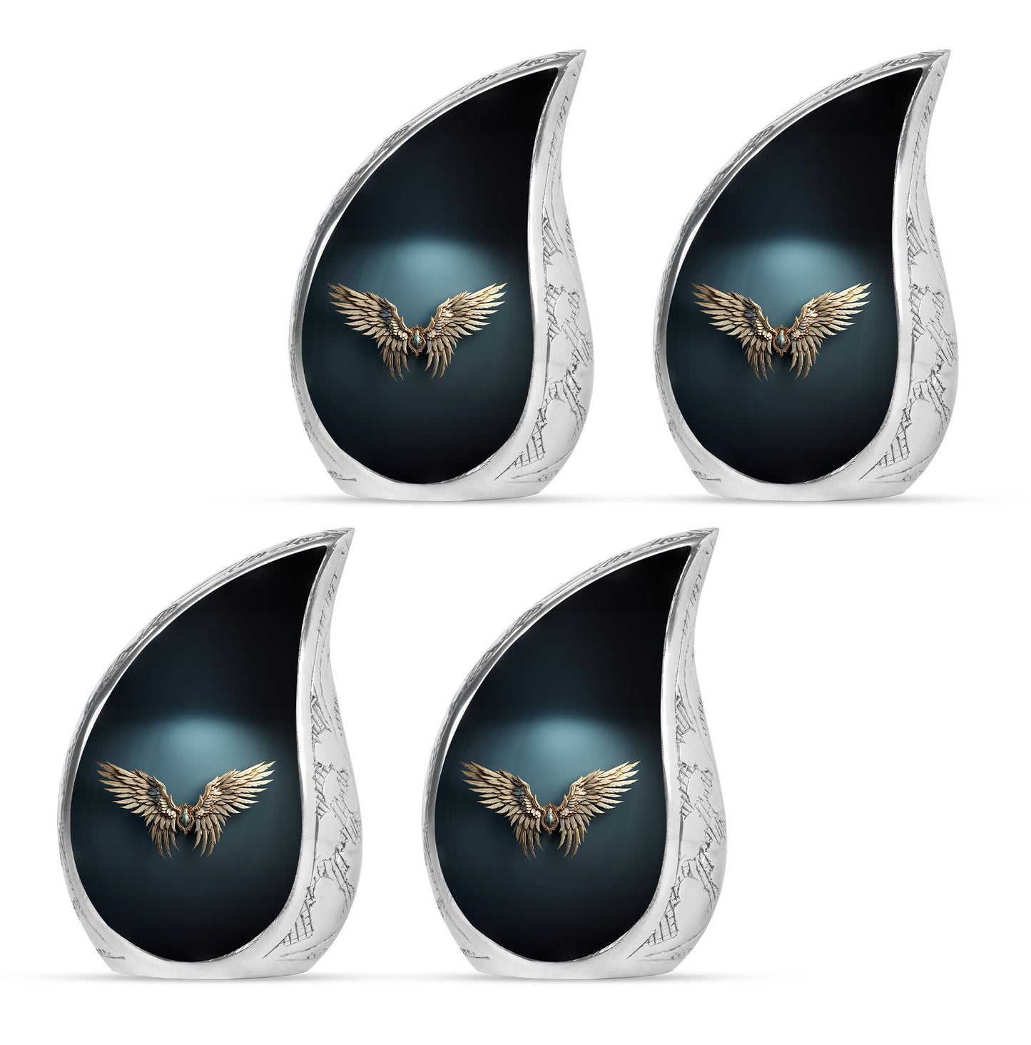 Wings Blue Theme 3 Inch Keepsake Pack of 4