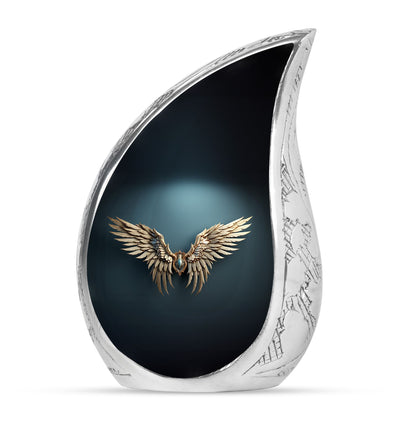 Wings Blue Theme Large Urn 10 Inch
