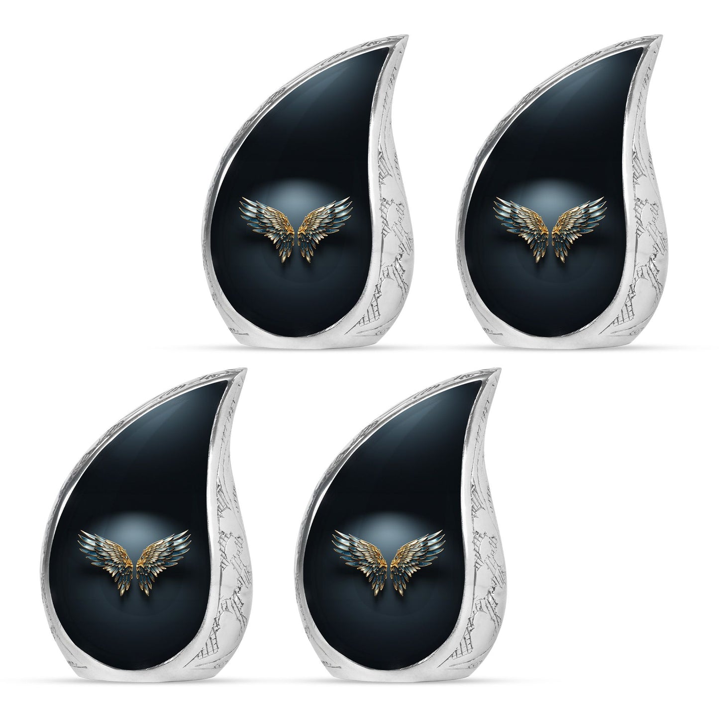 Wings Blue Theme 3 Inch Keepsake Pack of 4