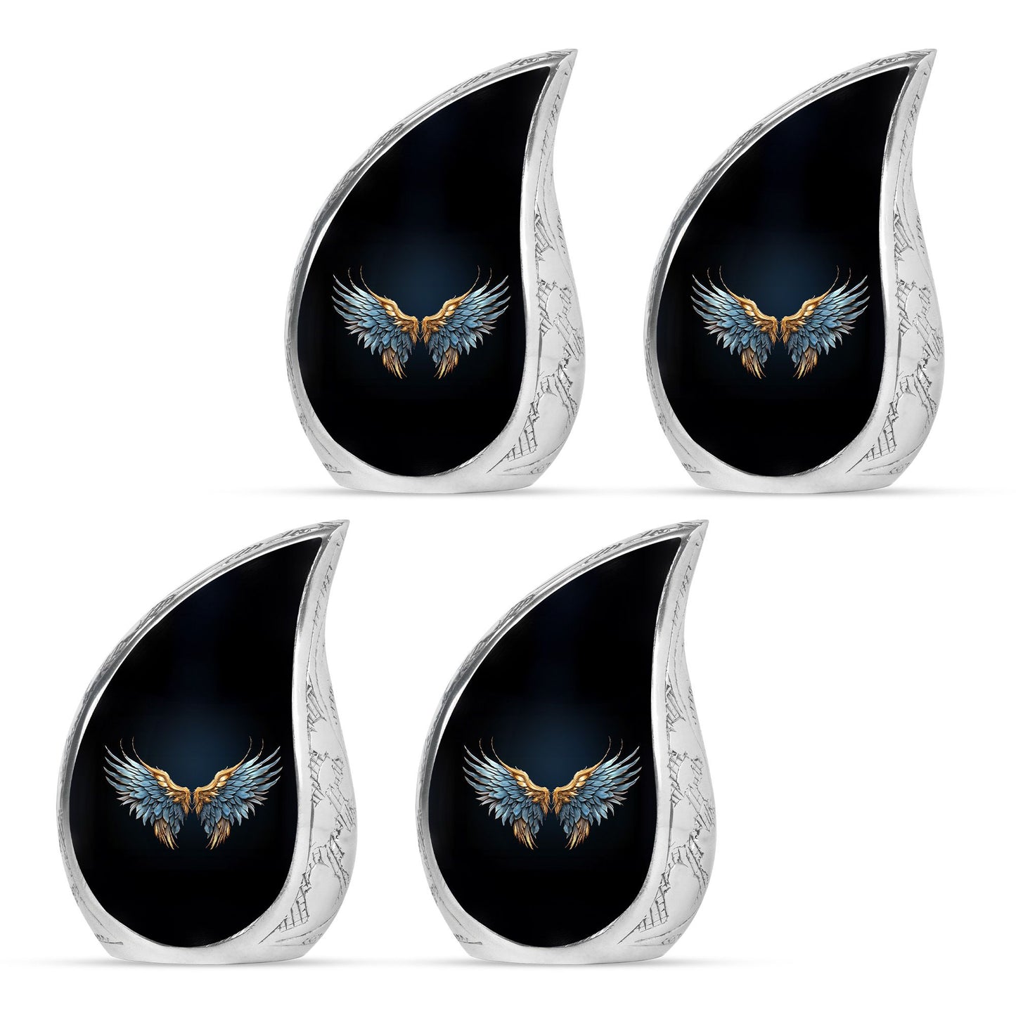Wings Blue Theme 3 Inch Keepsake Pack of 4