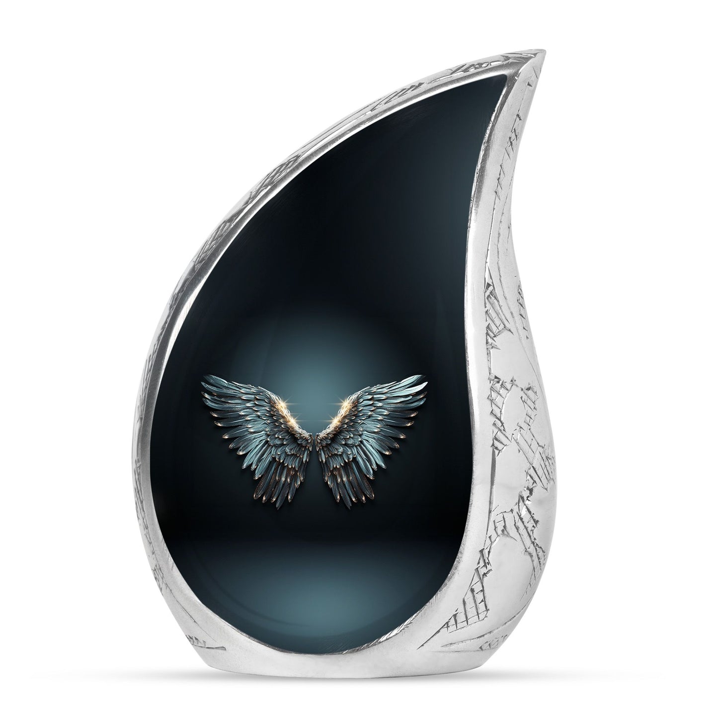 Wings Blue Theme Large Urn 10 Inch