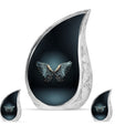 Wings Blue Theme Large Urn With 2 Keepsake Urn