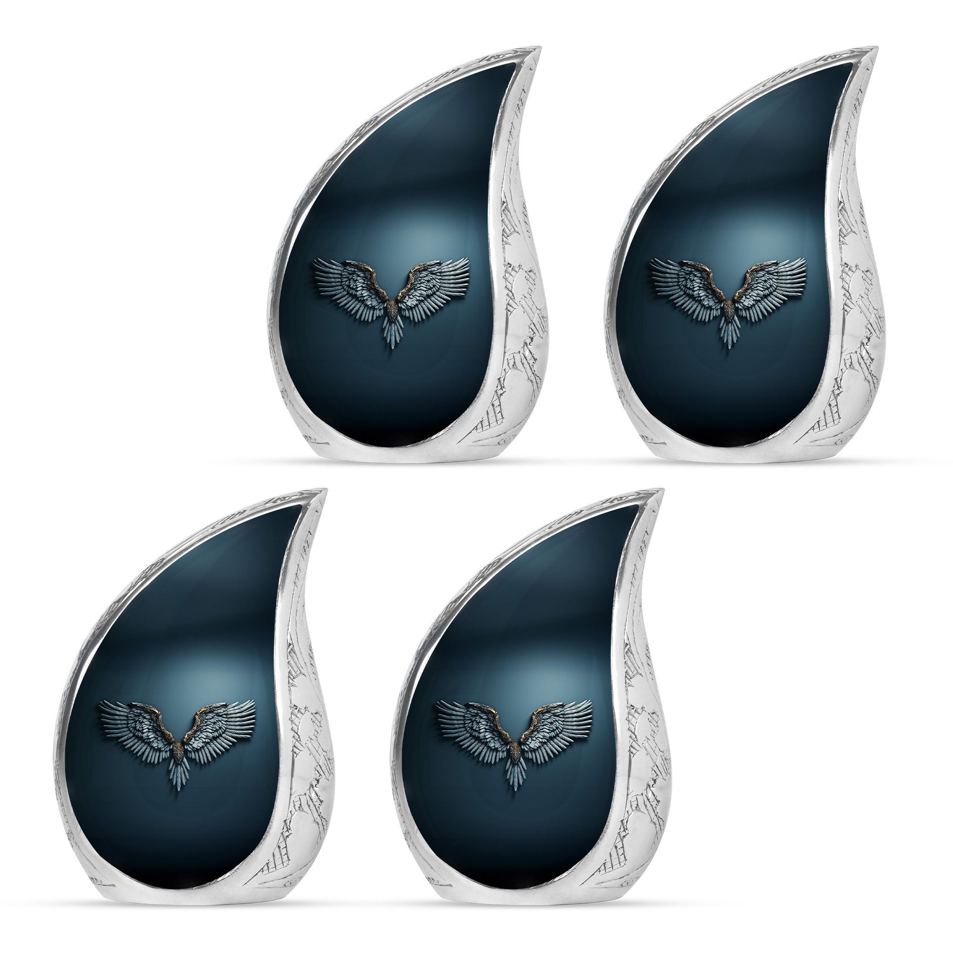 Wings Blue Theme 3 Inch Keepsake Pack of 4