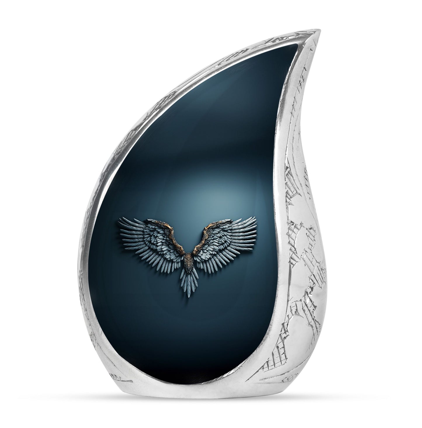 Wings Blue Theme Large Urn 10 Inch
