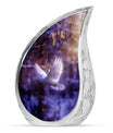 White Dove On Purple Theme 3 Inch Keepsake