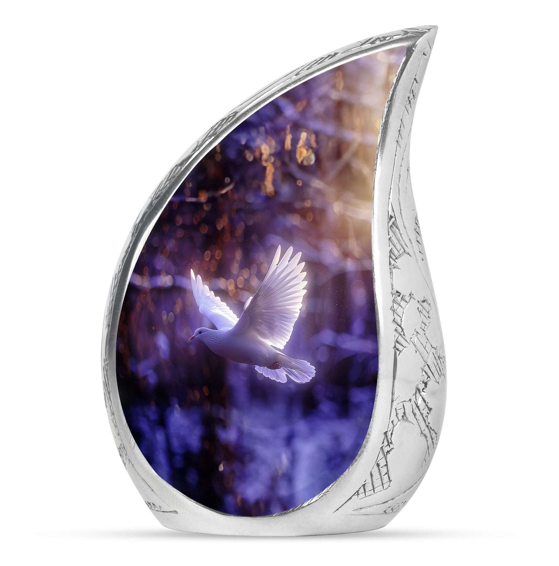 White Dove On Purple Theme 3 Inch Keepsake