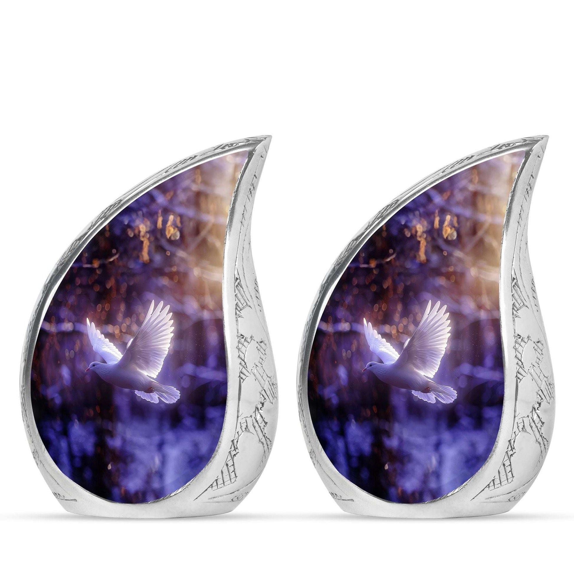 White Dove On Purple Theme 3 Inch Keepsake Pack of 2