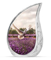 White Dove On Purple Theme 3 Inch Keepsake