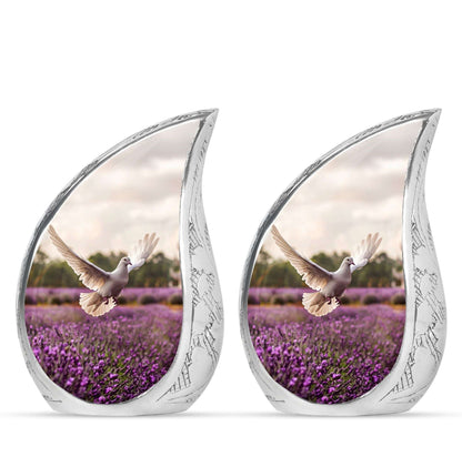 White Dove On Purple Theme 3 Inch Keepsake Pack of 2