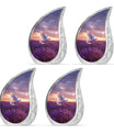 White Dove On Purple Theme 3 Inch Keepsake Pack of 4