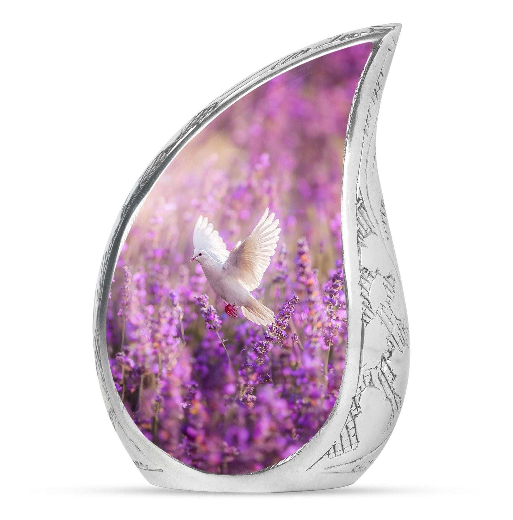 White Dove On Purple Theme 3 Inch Keepsake