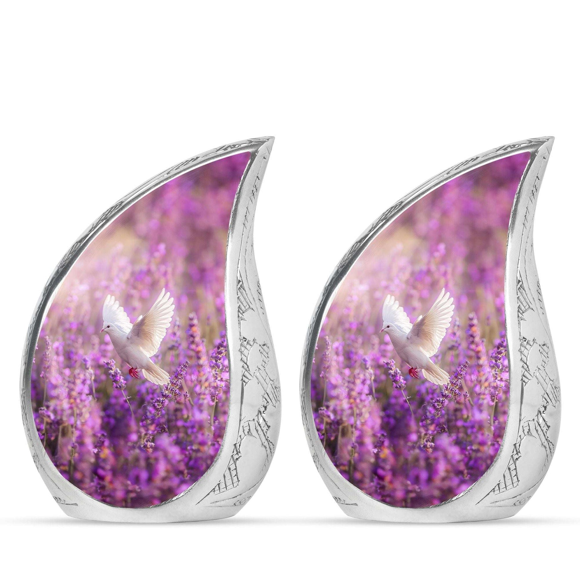 White Dove On Purple Theme 3 Inch Keepsake Pack of 2