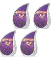 White Dove On Purple Theme 3 Inch Keepsake Pack of 4