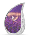 White Dove On Purple Theme Large Urn 10 Inch