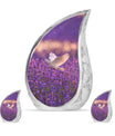 White Dove On Purple Theme Large Urn With 2 Keepsake Urn