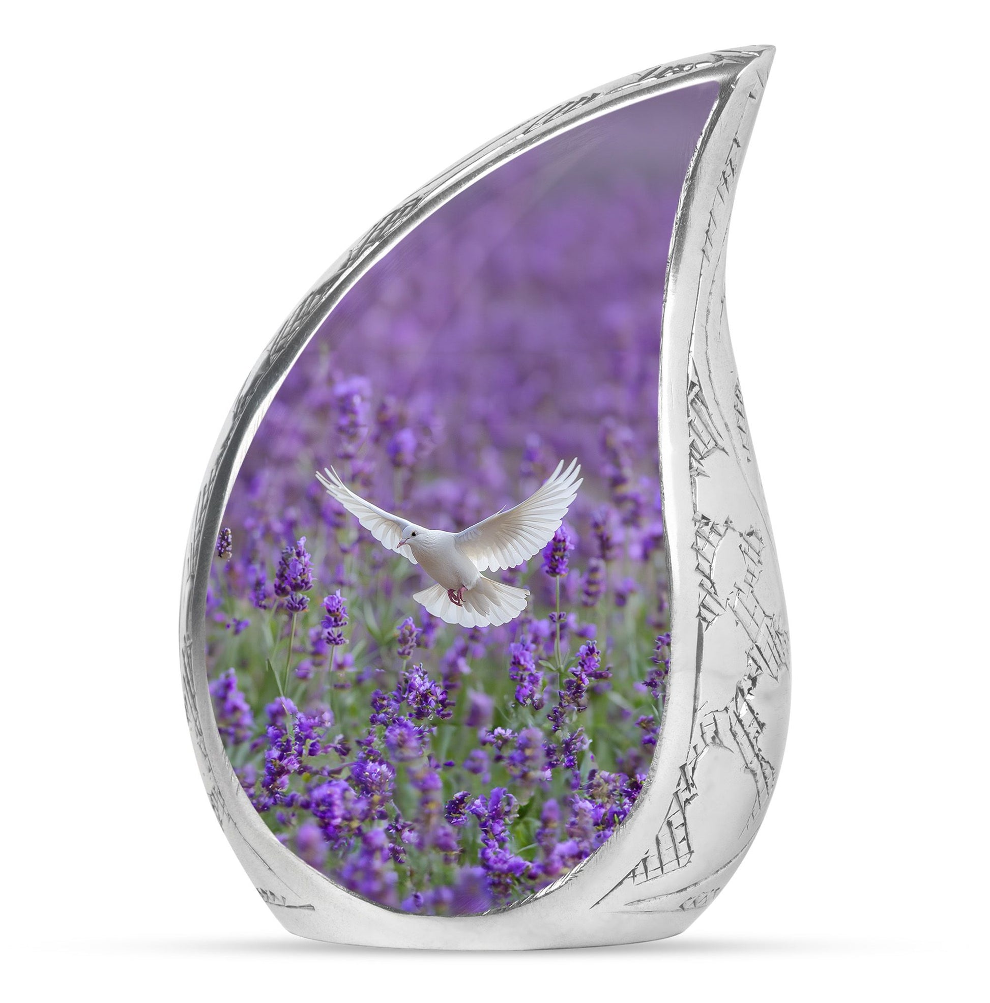 White Dove On Purple Theme 3 Inch Keepsake