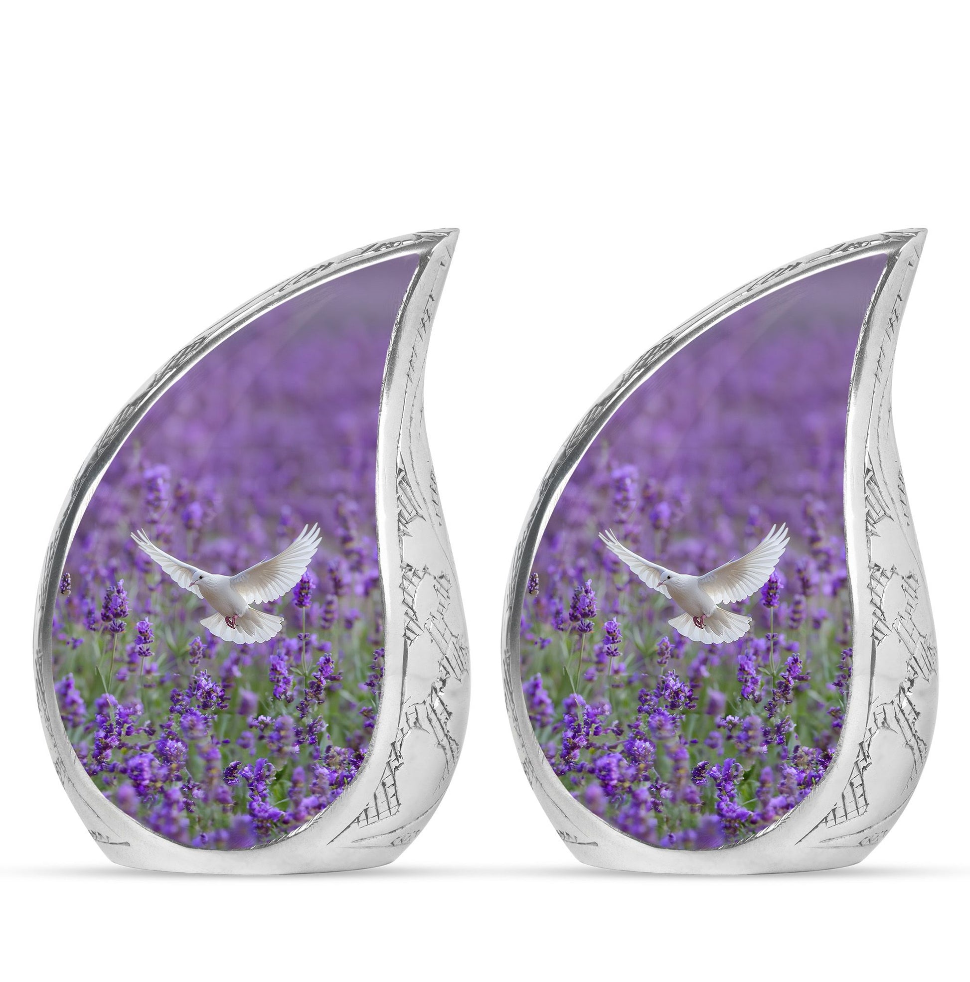 White Dove On Purple Theme 3 Inch Keepsake Pack of 2