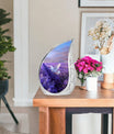 White Dove On Purple Theme Large Urn With 1 Keepsake Urn