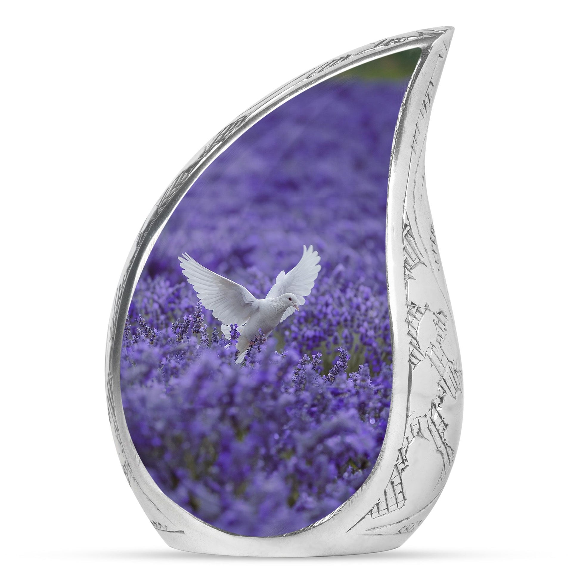 White Dove On Purple Theme 3 Inch Keepsake