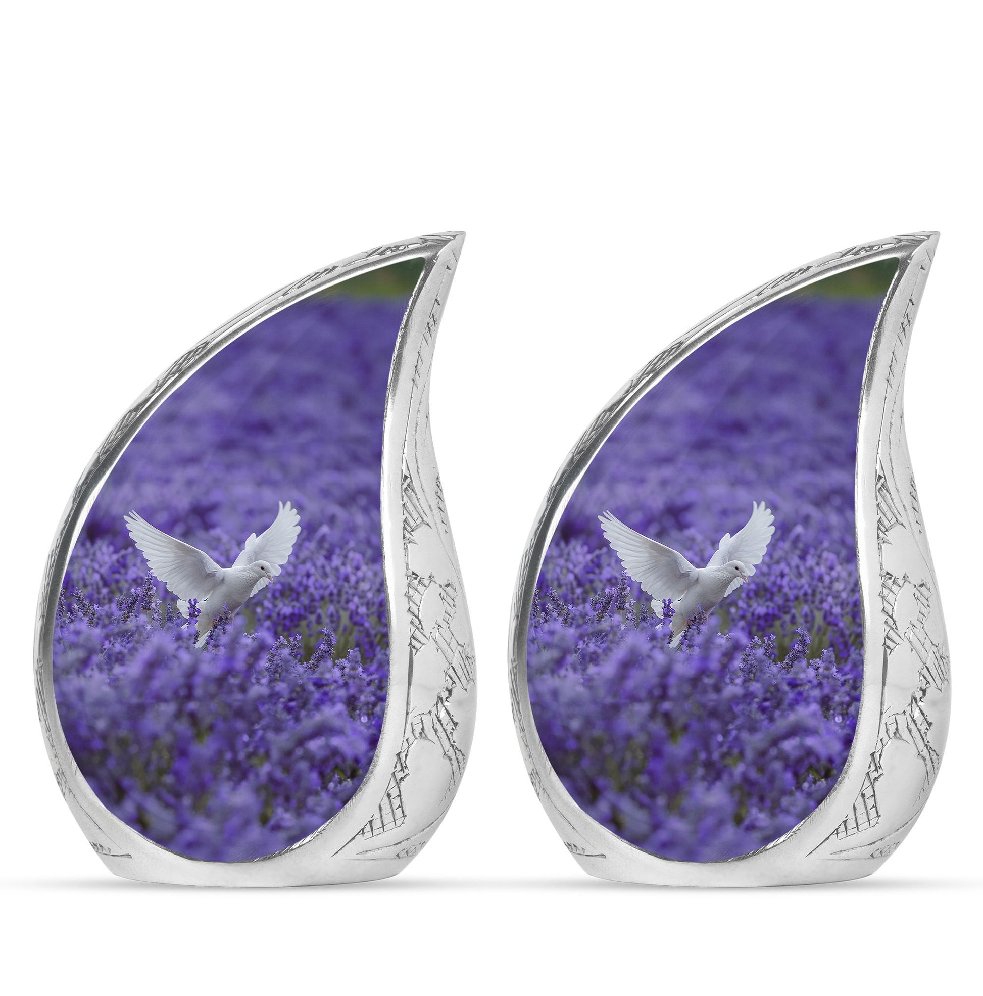 White Dove On Purple Theme 3 Inch Keepsake Pack of 2