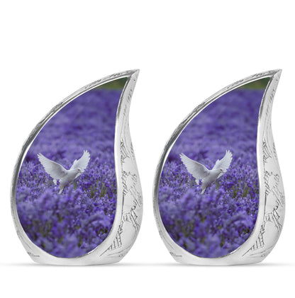 White Dove On Purple Theme 3 Inch Keepsake Pack of 2