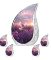White Dove On Purple Theme Large Urn With 4 Keepsake Urn