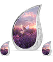 White Dove On Purple Theme Large Urn With 2 Keepsake Urn