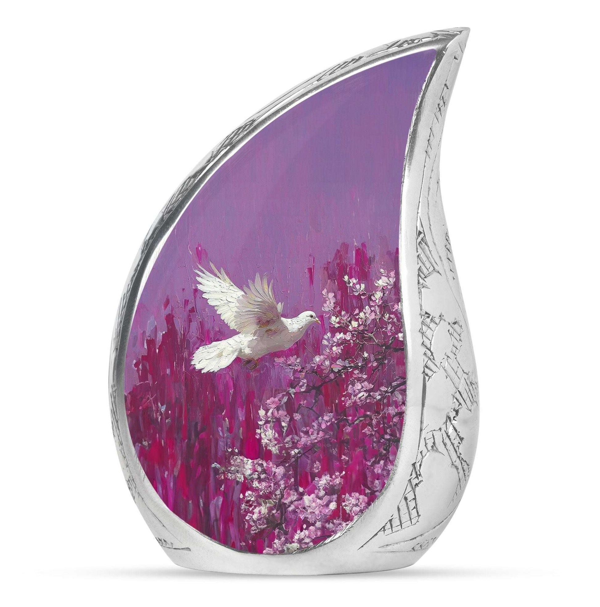 White Dove On Purple Theme 3 Inch Keepsake