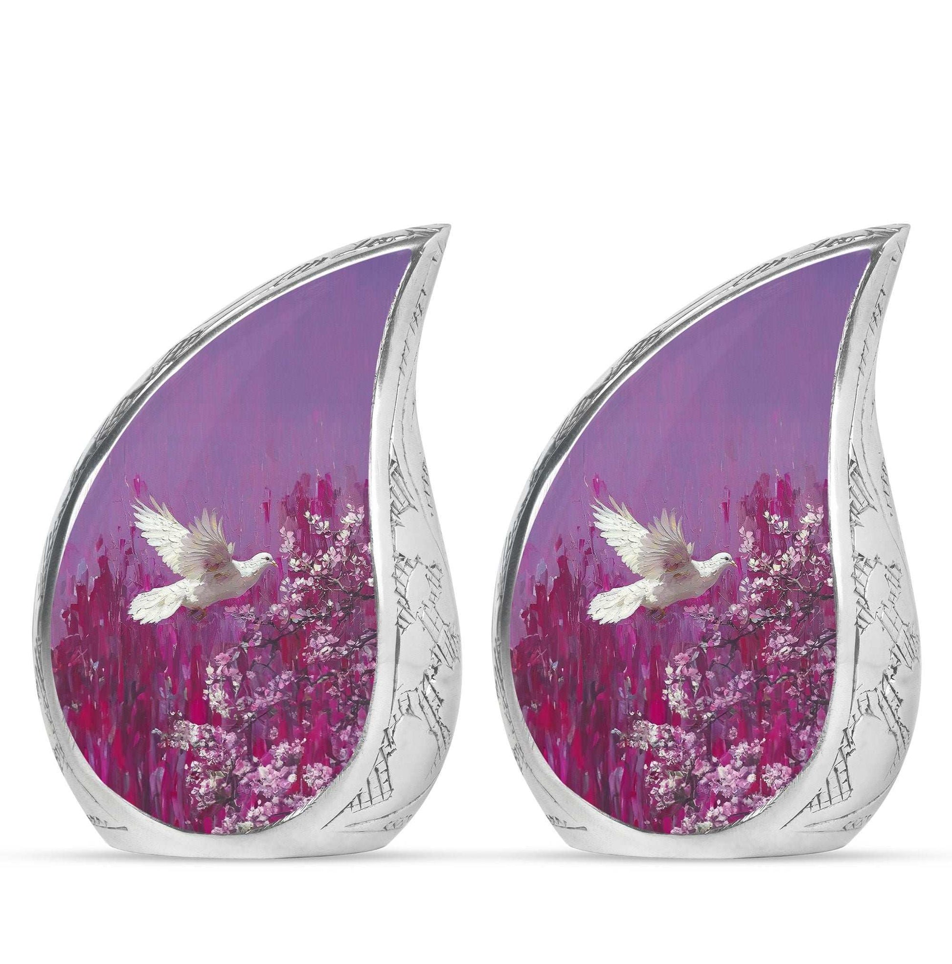 White Dove On Purple Theme 3 Inch Keepsake Pack of 2