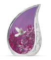 White Dove On Purple Theme Large Urn 10 Inch
