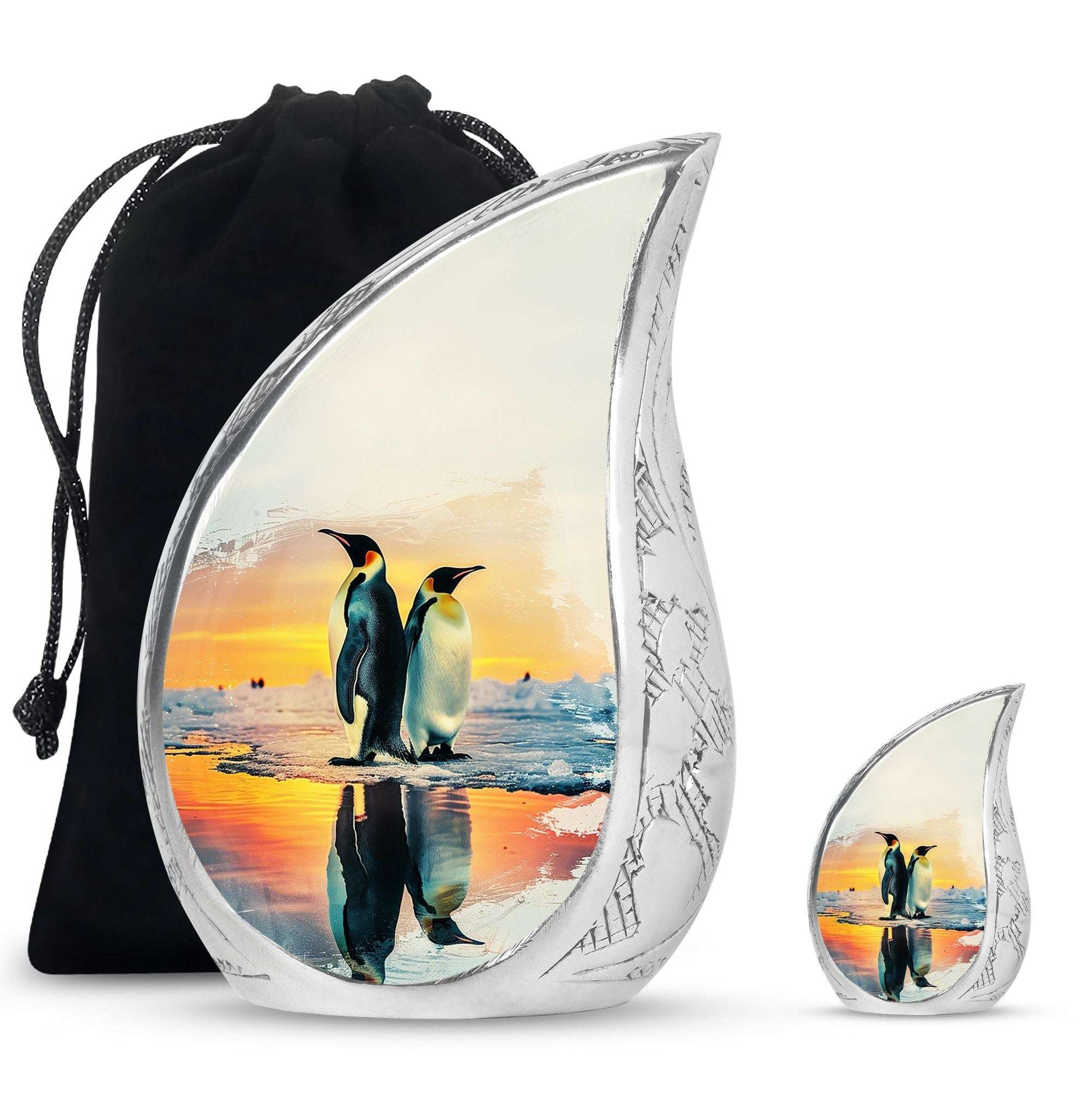 Penguin Theme Large Urn With 1 Keepsake Urn