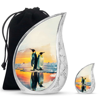 Penguin Theme Large Urn With 1 Keepsake Urn