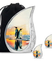 Penguin Theme Large Urn With 2 Keepsake Urn