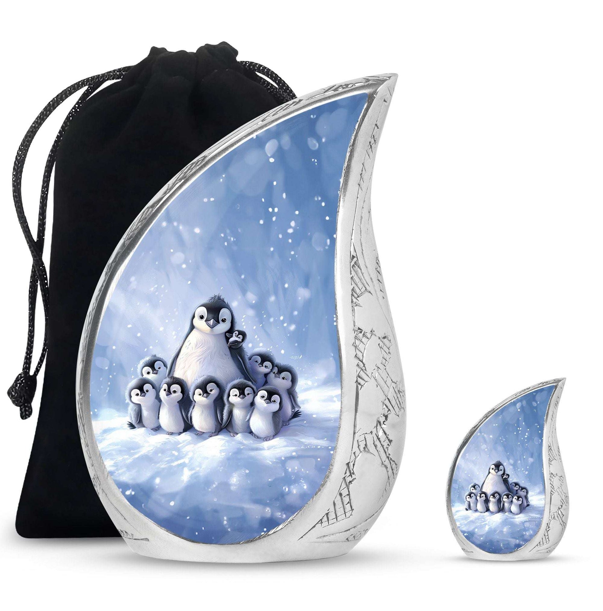 Penguin Theme Large Urn With 1 Keepsake Urn