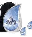 Penguin Theme Large Urn With 2 Keepsake Urn