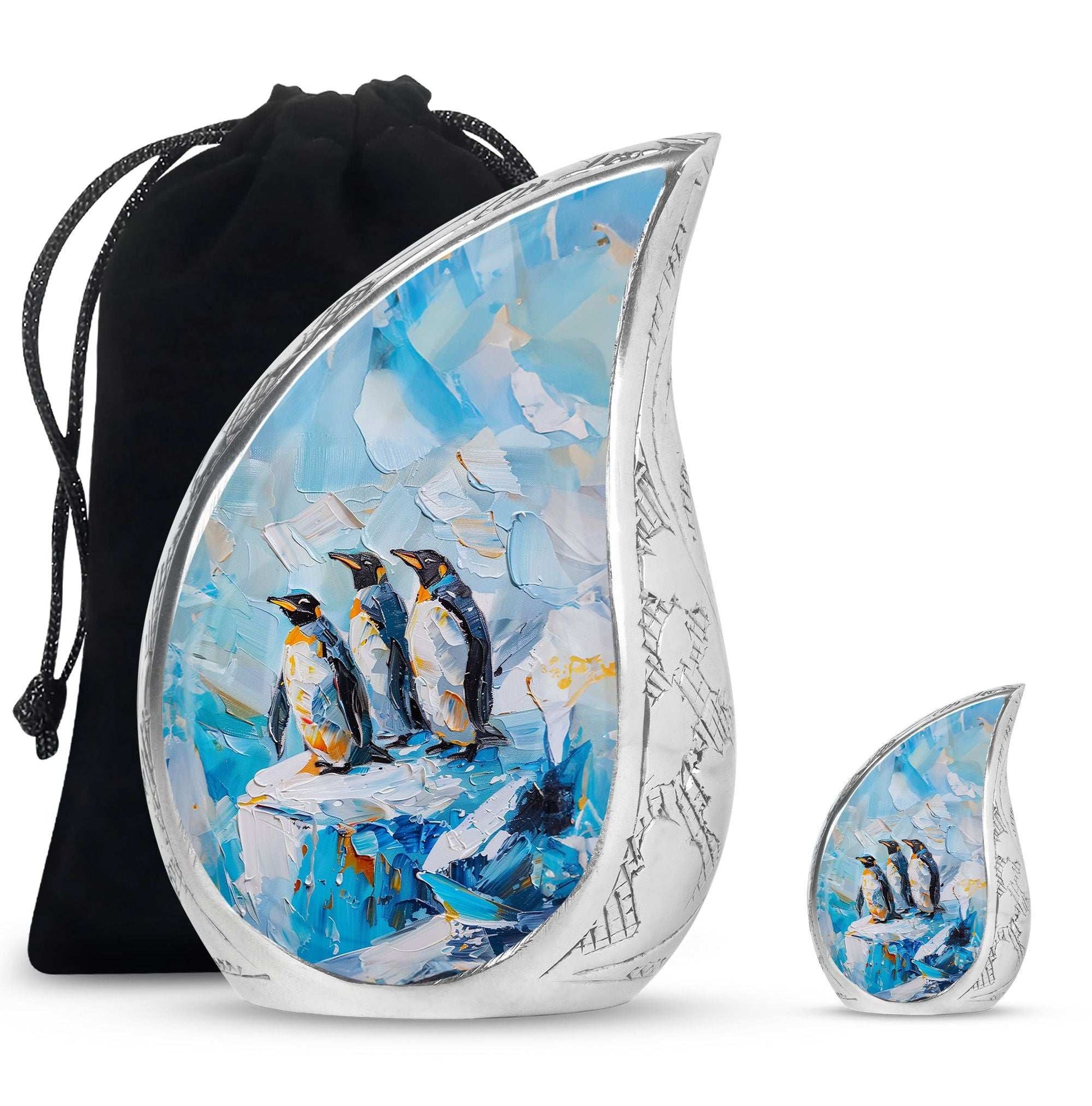 Penguin Theme Large Urn With 1 Keepsake Urn