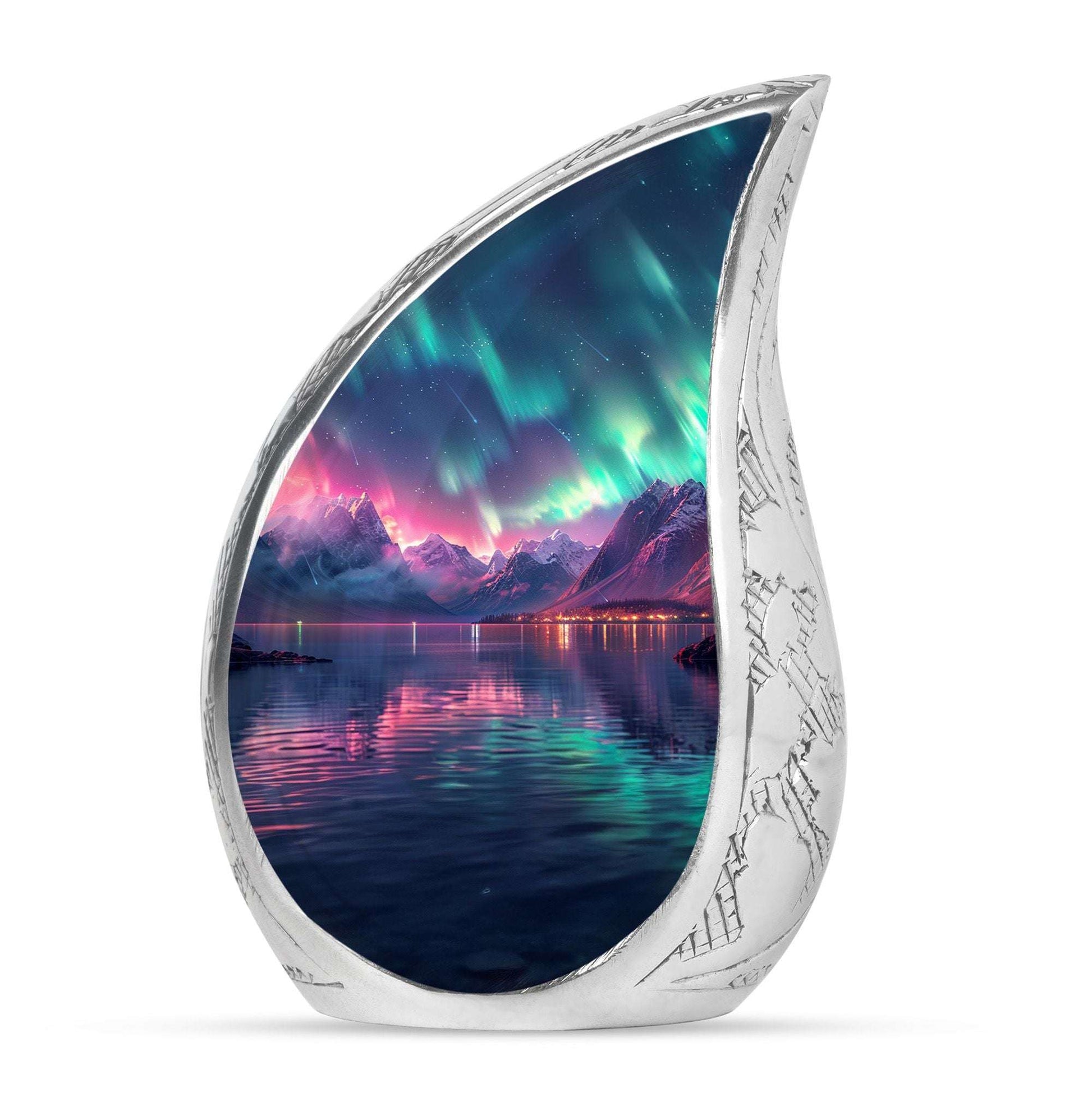 Aurora Borealis Theme Large Urn 10 Inch