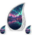 Aurora Borealis Theme Large Urn With 2 Keepsake Urn