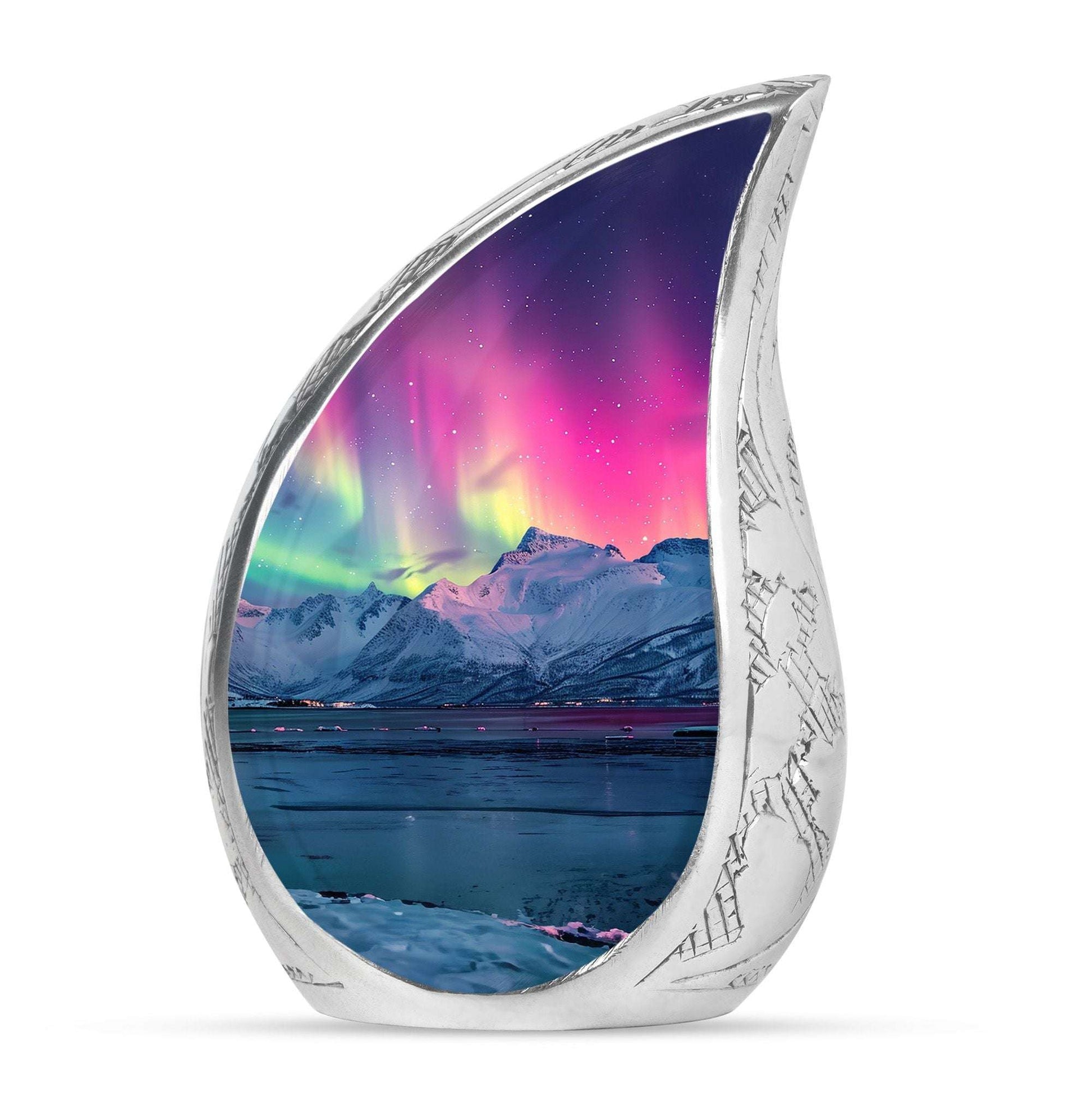 Aurora Borealis Theme Large Urn 10 Inch