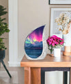 Aurora Borealis Theme Large Urn With 1 Keepsake Urn