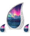 Aurora Borealis Theme Large Urn With 2 Keepsake Urn