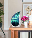 Aurora Borealis Borealis Theme Large Urn With 1 Keepsake Urn