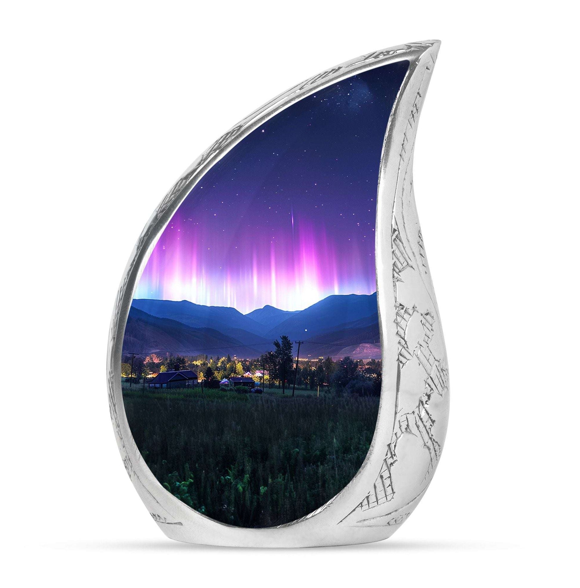 Aurora Borealis Theme Large Urn 10 Inch